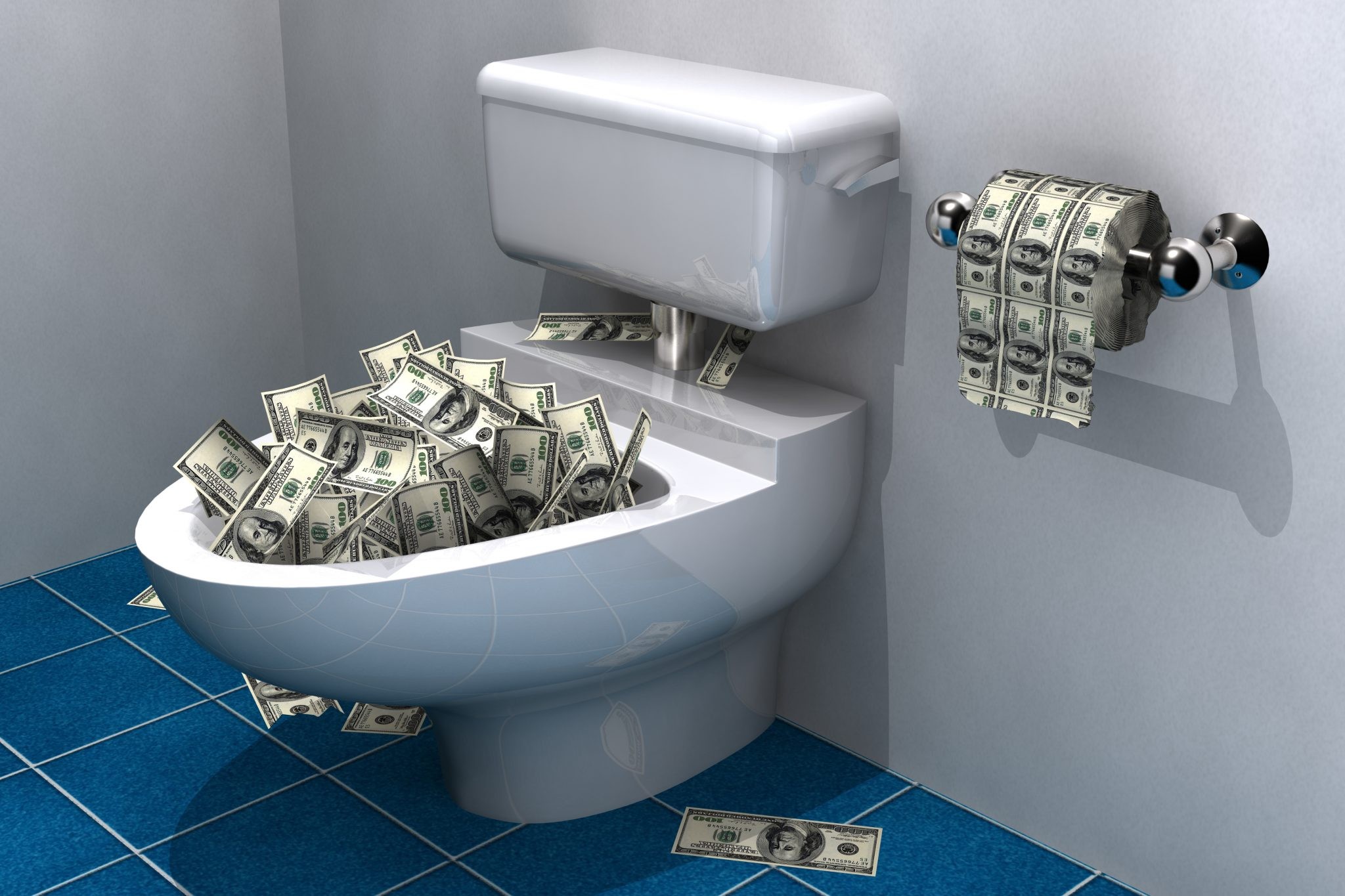 cash down the toilet